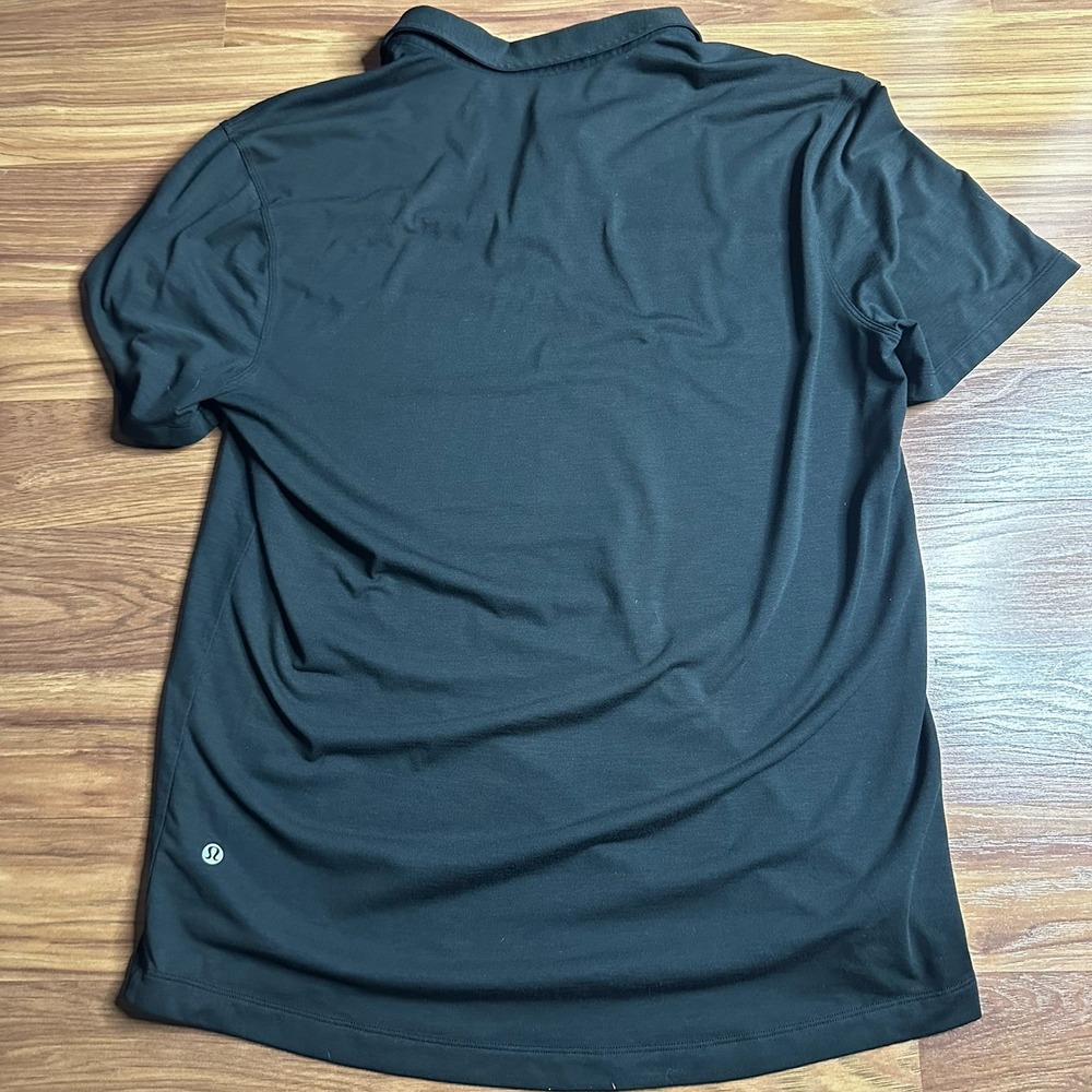 Lululemon Metal Vent Tech Polo Shirt Mens Large Black Short Sleeve Golf - Picture 4 of 5